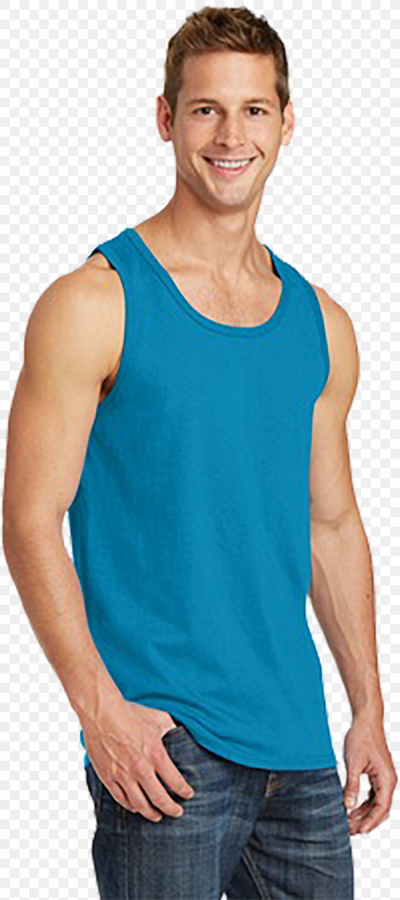 Sleeveless Shirt T-shirt Top Cotton, PNG, 1000x2250px, Sleeveless Shirt, Abdomen, Active Tank, Aqua, Arm Download Free