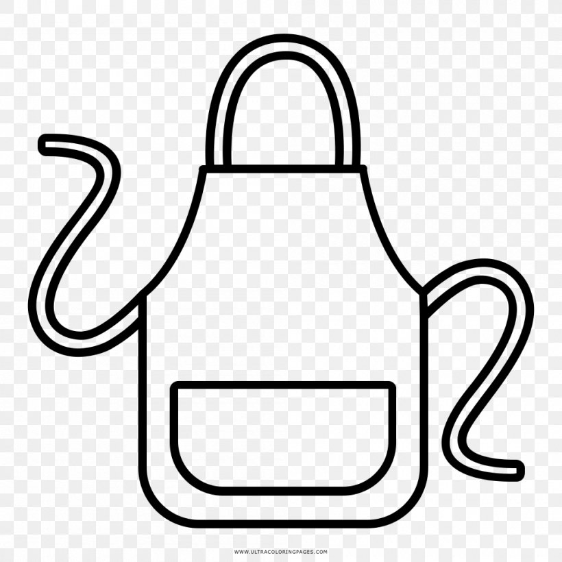 Apron Drawing Coloring Book Kitchen, PNG, 1000x1000px, Apron, Area, Artwork, Black And White, Color Download Free