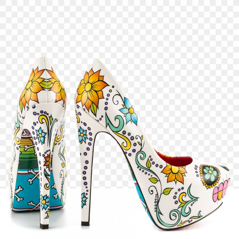 Calavera High-heeled Shoe Court Shoe Stiletto Heel, PNG, 900x900px, Calavera, Converse, Court Shoe, Day Of The Dead, Footwear Download Free