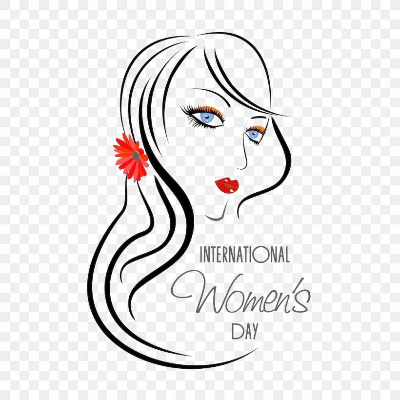 International Womens Day Woman Clip Art, PNG, 1024x1024px, Watercolor, Cartoon, Flower, Frame, Heart Download Free