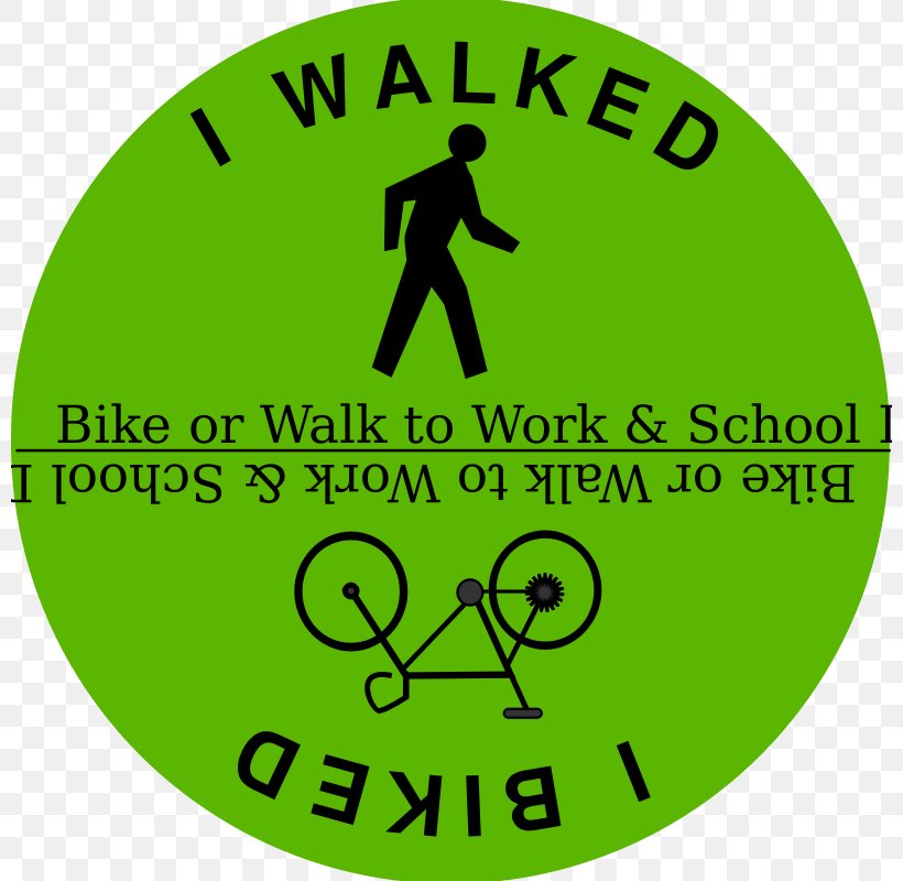 Walk To Work Day Walking Walk Safely To School Day Bike-to-Work Day Clip Art, PNG, 800x800px, Walking, Area, Bicycle, Biketowork Day, Brand Download Free
