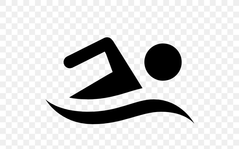 Swimming Sport Athlete Clip Art, PNG, 512x512px, Swimming, Athlete, Black And White, Brand, Logo Download Free