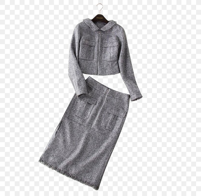 Fashion Grey Black And White Sleeve Dress, PNG, 800x800px, Fashion, Black, Black And White, Clothing, Day Dress Download Free