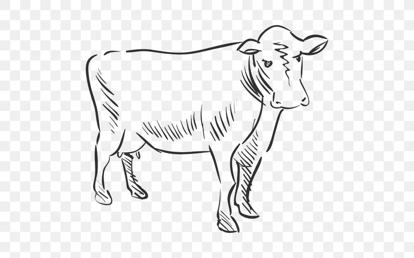 Cattle Drawing Clip Art, PNG, 512x512px, Cattle, Animal Figure, Artwork, Black And White, Cattle Like Mammal Download Free