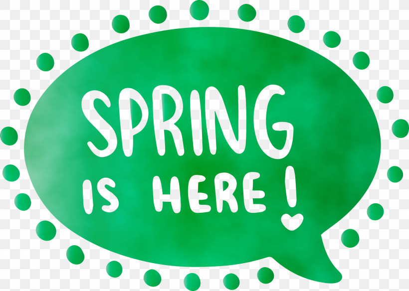 Green Text Font Logo Circle, PNG, 2999x2139px, Hello Spring, Circle, Green, Logo, Paint Download Free