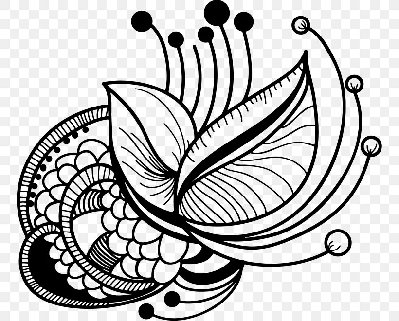 Flower Floral Design Black And White Drawing Clip Art, PNG, 751x660px, Flower, Area, Art, Artwork, Black And White Download Free