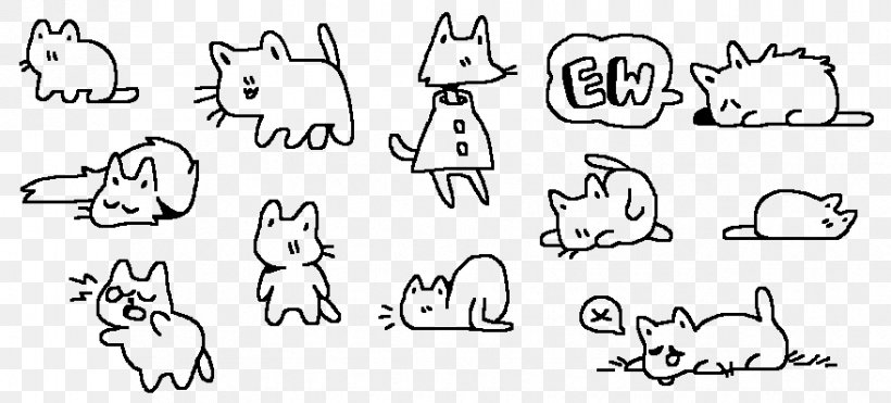 Doodle Art Cat Sketch, PNG, 878x398px, Watercolor, Cartoon, Flower, Frame, Heart Download Free