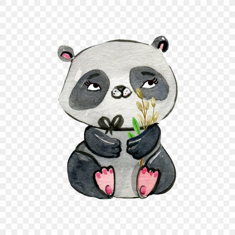 Giant Panda Wedding Invitation T-shirt Bear Watercolor Painting, PNG, 2000x2000px, Giant Panda, Animal, Art, Bear, Drawing Download Free