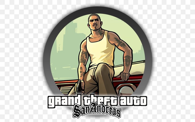 Grand Theft Auto: San Andreas Grand Theft Auto: The Trilogy Grand Theft Auto: Vice City Grand Theft Auto IV PlayStation 2, PNG, 512x512px, Grand Theft Auto San Andreas, Arm, Cartoon, Cheating In Video Games, Fictional Character Download Free