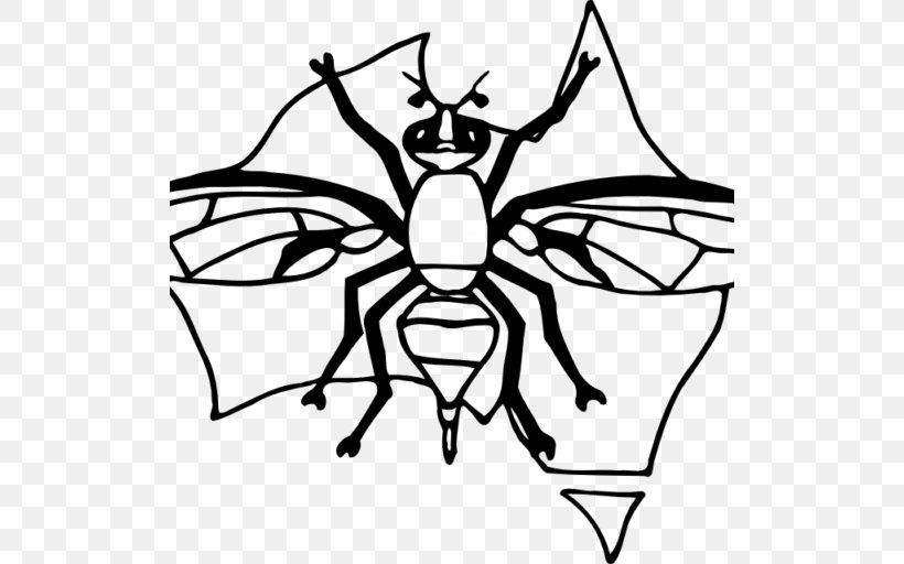 Common Fruit Fly Drawing Line Art Clip Art, PNG, 512x512px, Fly, Artwork, Black And White, Cartoon, Character Download Free