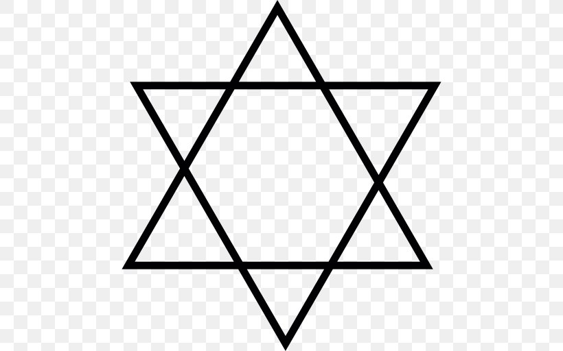 Star Of David Judaism Symbol, PNG, 512x512px, Star Of David, Area, Black, Black And White, Jesus Download Free