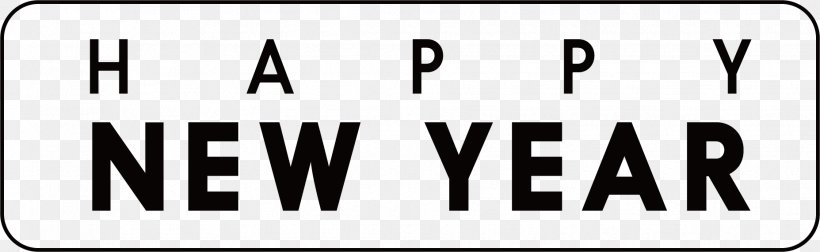 New Years Day New Years Eve Party Wish, PNG, 1855x572px, New Years Day, Area, Black And White, Brand, Chinese New Year Download Free