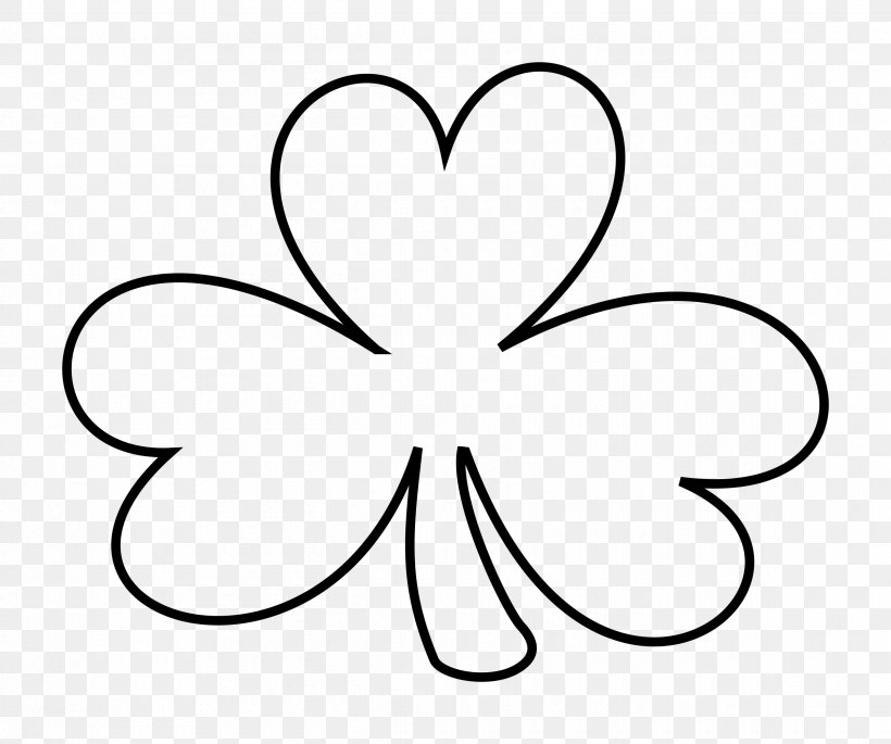 Shamrock Saint Patrick's Day Four-leaf Clover Clip Art, PNG, 2400x2005px, Shamrock, Area, Black, Black And White, Butterfly Download Free