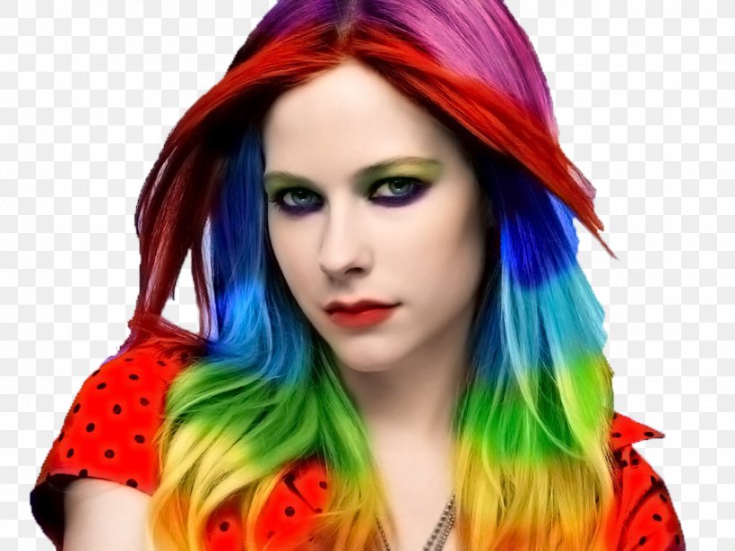 Avril Lavigne Rainbow Hairstyle Human Hair Color, PNG, 900x675px, Watercolor, Cartoon, Flower, Frame, Heart Download Free