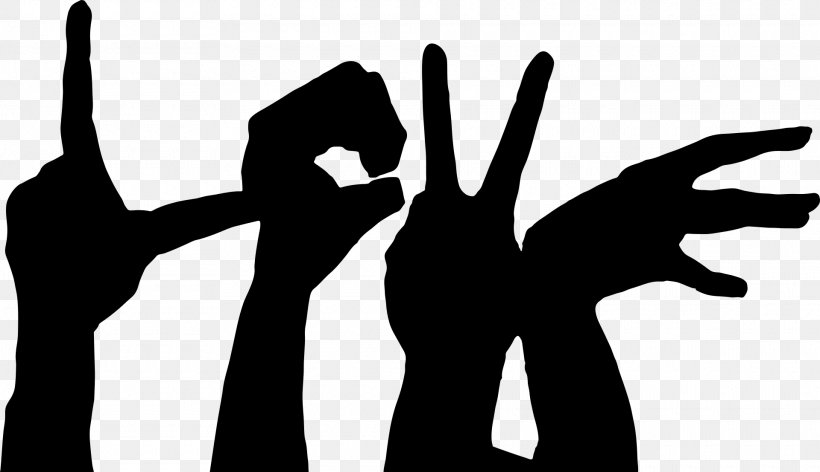 Silhouette Sign Language Clip Art, PNG, 1920x1107px, Silhouette, Arm, Black And White, Communication, Emotion Download Free