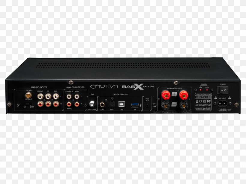 Preamplifier Integrated Amplifier Emotiva Audio Basx Pt100 Stereo Preampdactuner Audio Power Amplifier, PNG, 1500x1125px, Preamplifier, Amplificador, Amplifier, Analog Signal, Audio Download Free
