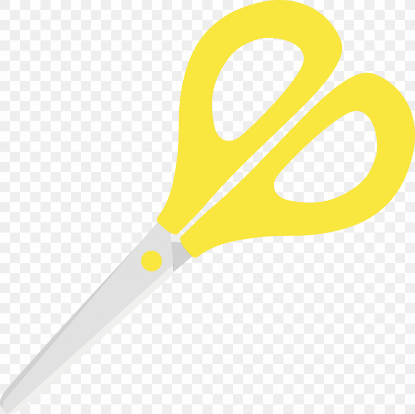 Scissors Yellow Office Instrument, PNG, 3000x2998px, Scissors, Office Instrument, Paint, School Supplies, Watercolor Download Free