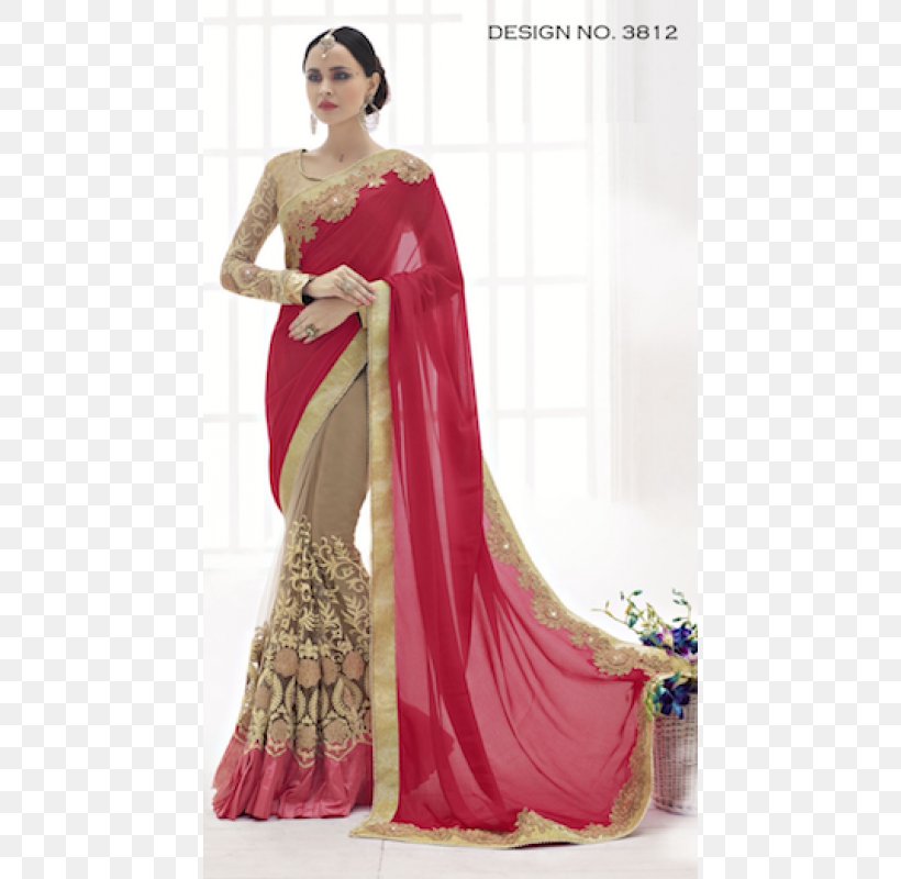 Wedding Sari Georgette Langa Voni Blouse, PNG, 600x800px, Sari, Banarasi Sari, Beige, Blouse, Chiffon Download Free