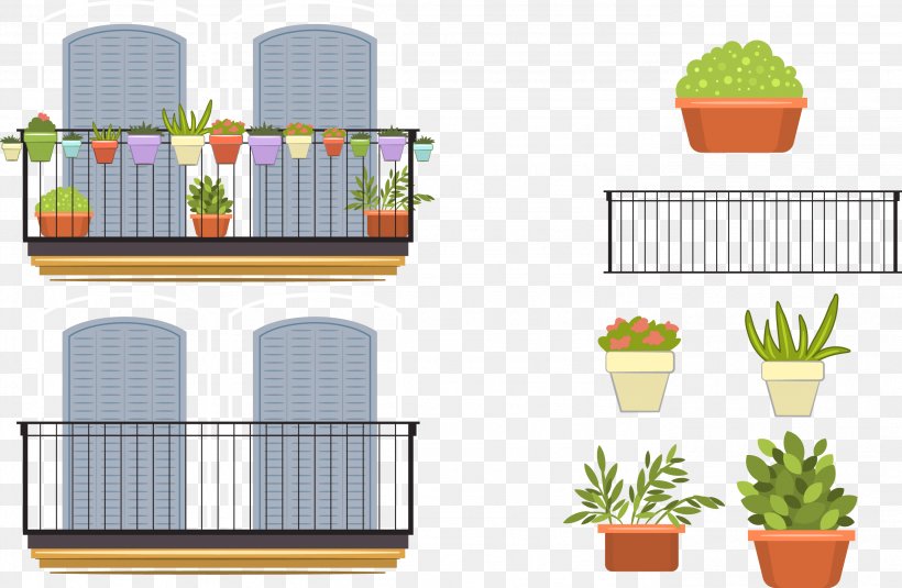 Balcony Illustration, PNG, 2763x1804px, Balcony, Architecture, Cartoon, Facade, Flowerpot Download Free