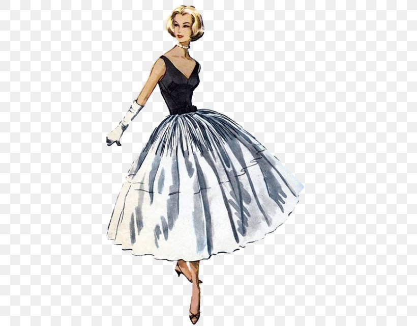 1950s Fashion Dress Vintage Clothing Pattern, PNG, 448x640px, Fashion, Clothing, Cocktail Dress, Costume, Costume Design Download Free