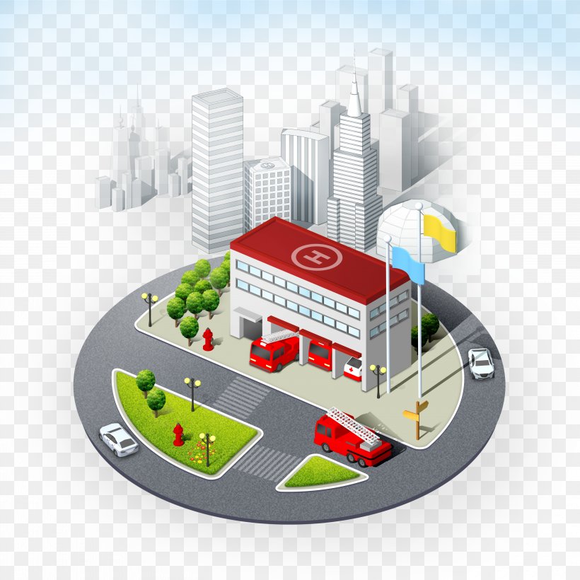Fire Station Fire Engine Firefighter Illustration, PNG, 4200x4200px, Fire Engine, Building, Cartoon, Energy, Fire Download Free