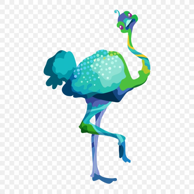 Pluto Cartoon Illustration, PNG, 1000x1000px, Common Ostrich, Beak, Bird, Cartoon, Costume Download Free