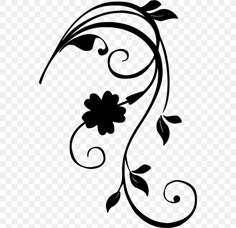 Black And White Flower Clip Art, PNG, 550x793px, Black And White, Art, Artwork, Black, Drawing Download Free