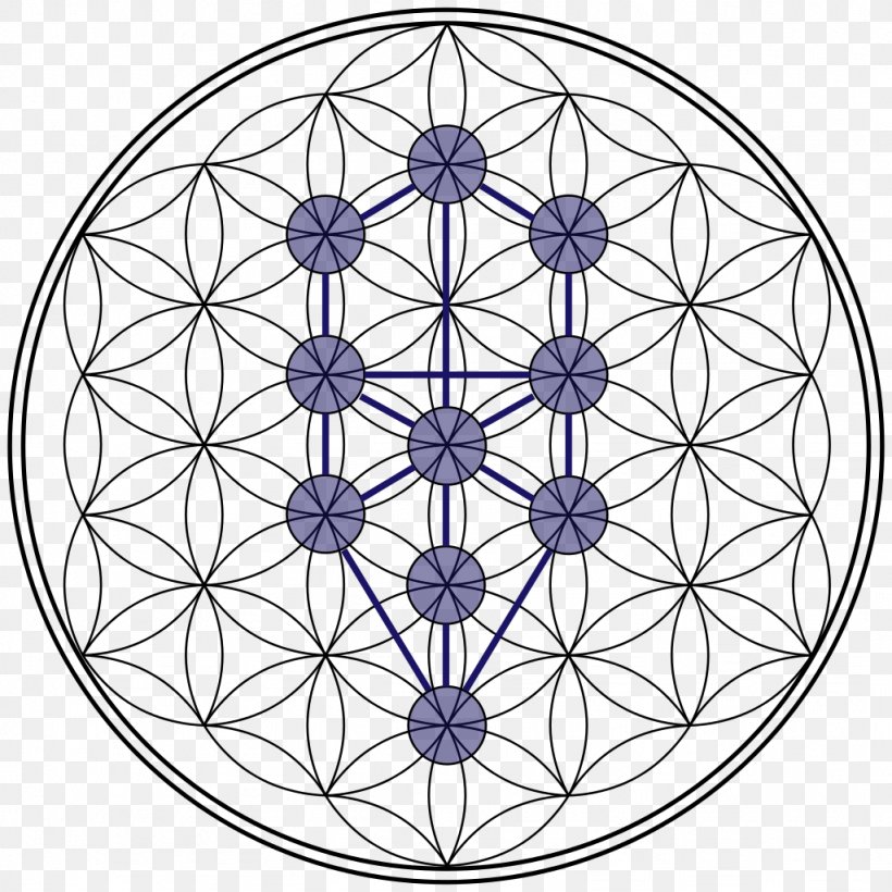 Tree Of Life Sacred Geometry Overlapping Circles Grid, PNG, 1024x1024px, Tree Of Life, Area, Art, Geometry, Kabbalah Download Free