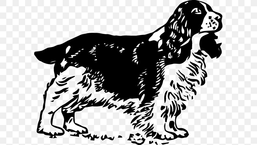 Dog Breed Spaniel Sporting Group Clip Art, PNG, 601x464px, Dog Breed, Black And White, Breed, Carnivoran, Dog Download Free