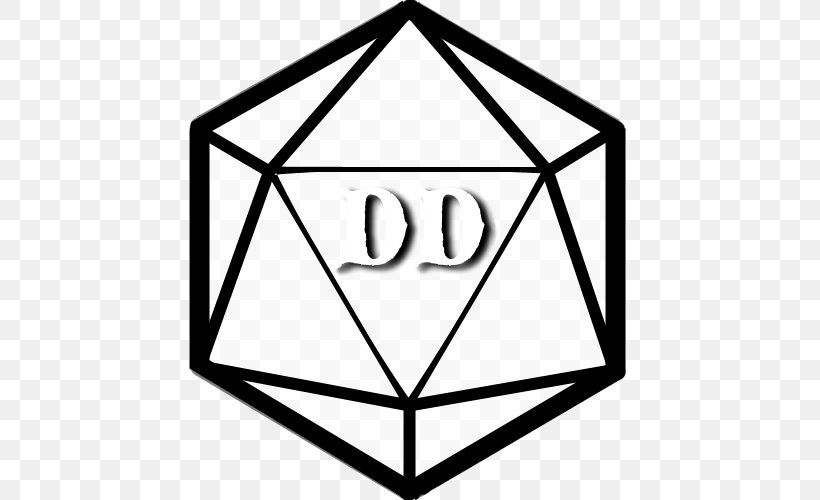 Dungeons & Dragons Dice D20 System Vector Graphics Dé à Vingt Faces, PNG, 500x500px, Dungeons Dragons, Area, Black, Black And White, D20 System Download Free