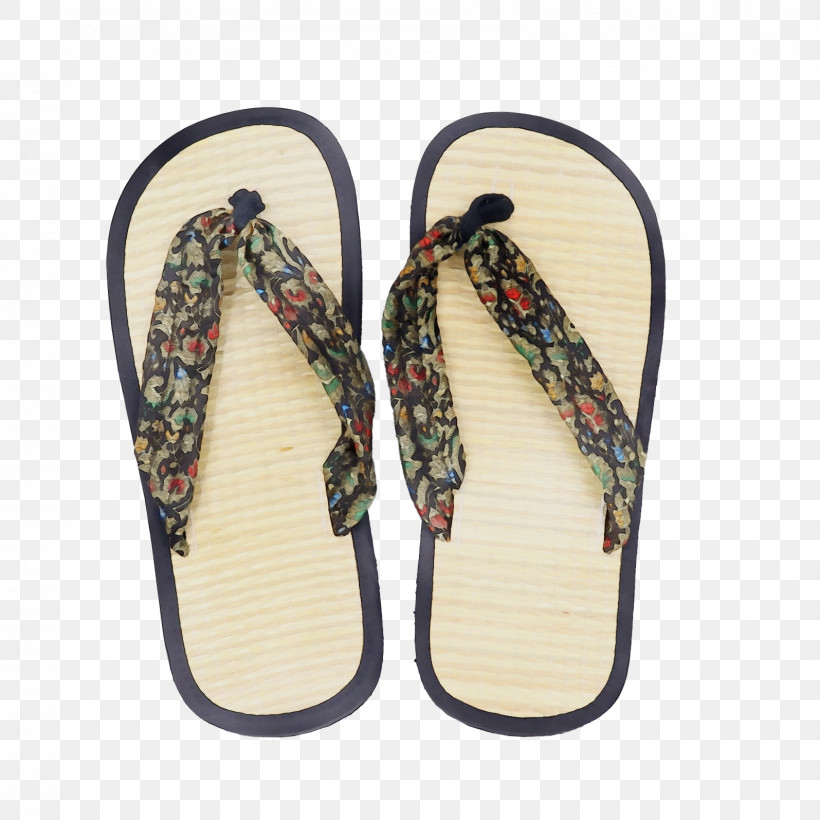 Footwear Flip-flops Slipper Yellow Shoe, PNG, 1595x1595px, Watercolor, Flipflops, Footwear, Paint, Sandal Download Free