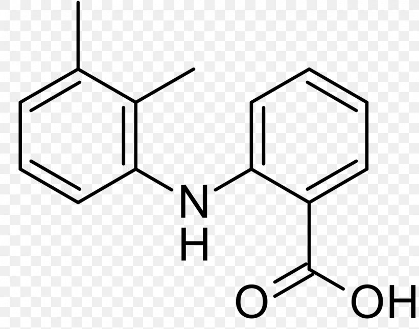 Mefenamic Acid Chemistry Benzoic Acid Structural Formula, PNG, 1280x1005px, Mefenamic Acid, Acid, Area, Benzoic Acid, Black Download Free