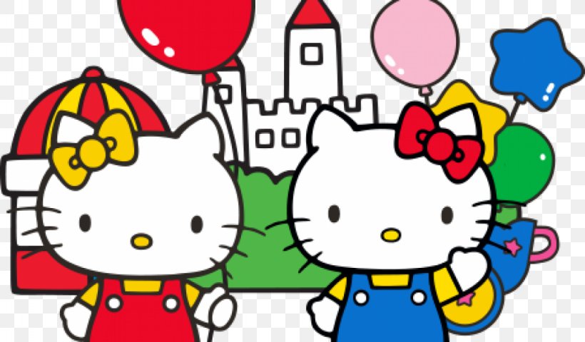 Hello Kitty Sanrio Puroland Birthday Greeting & Note Cards, PNG, 1024x600px, Hello Kitty, Adventures Of Hello Kitty Friends, Area, Artwork, Birthday Download Free