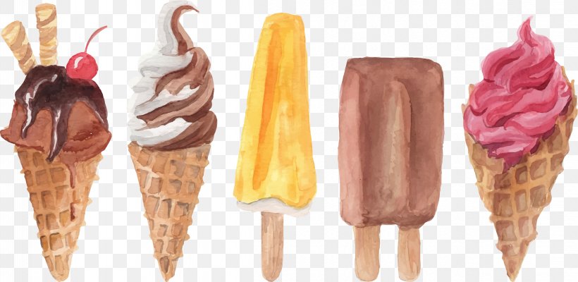 Ice Cream Sundae Milk Clip Art, PNG, 4653x2275px, Ice Cream, Chocolate, Cream, Dairy Product, Dessert Download Free