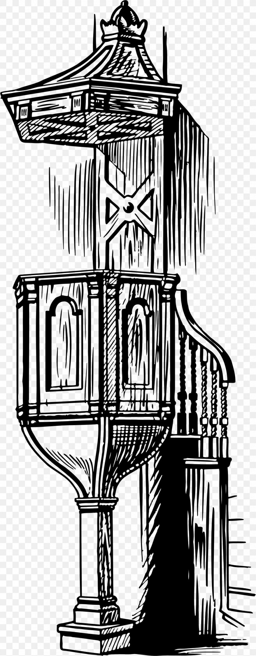 Pulpit Drawing Clip Art, PNG, 930x2384px, Pulpit, Art, Black And White, Chancel, Church Download Free