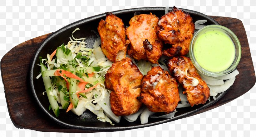 Take-out Tandoori Chicken Kebab Indian Cuisine Pakistani Cuisine, PNG, 2401x1294px, Takeout, Animal Source Foods, Appetizer, Asian Food, Biryani Download Free