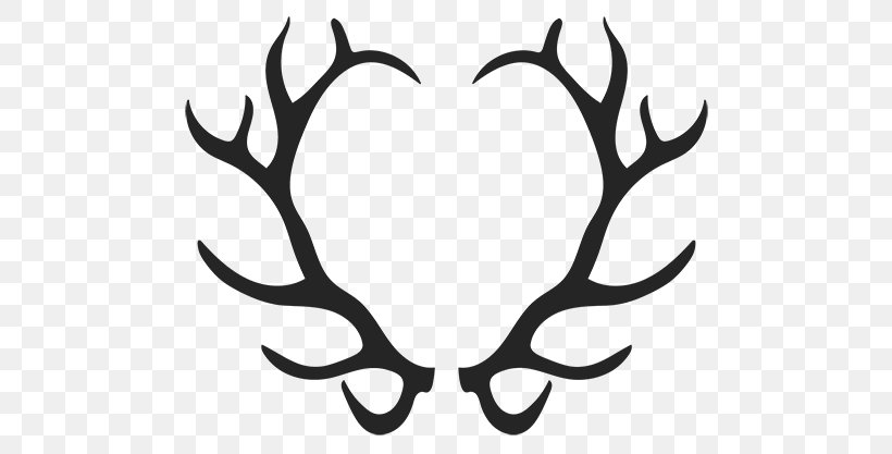 Elk White-tailed Deer Moose Antler, PNG, 500x417px, Elk, Animal, Antler, Black And White, Deer Download Free