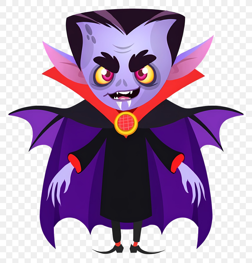 Halloween Vampire - Cartoon Vampire In Cape PNG
