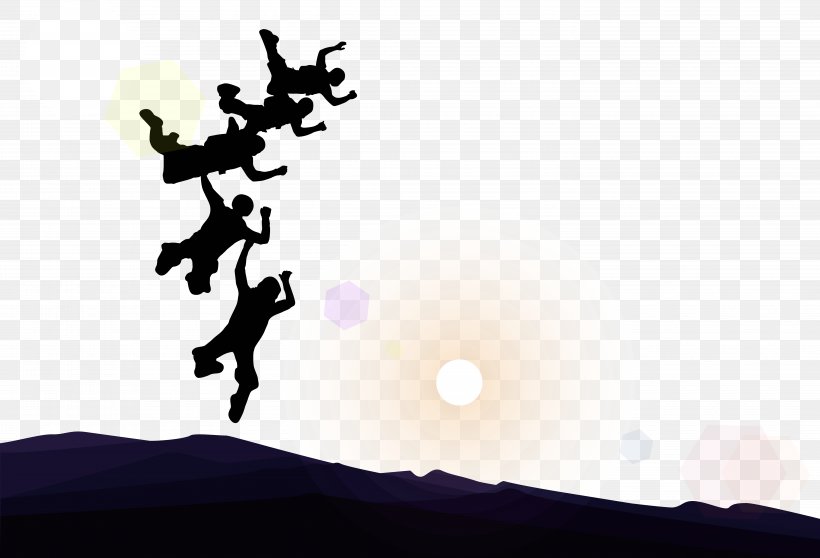 Parachuting Clip Art, PNG, 5833x3975px, Silhouette, High Altitude Military Parachuting, Parachute, Parachuting, Pattern Download Free