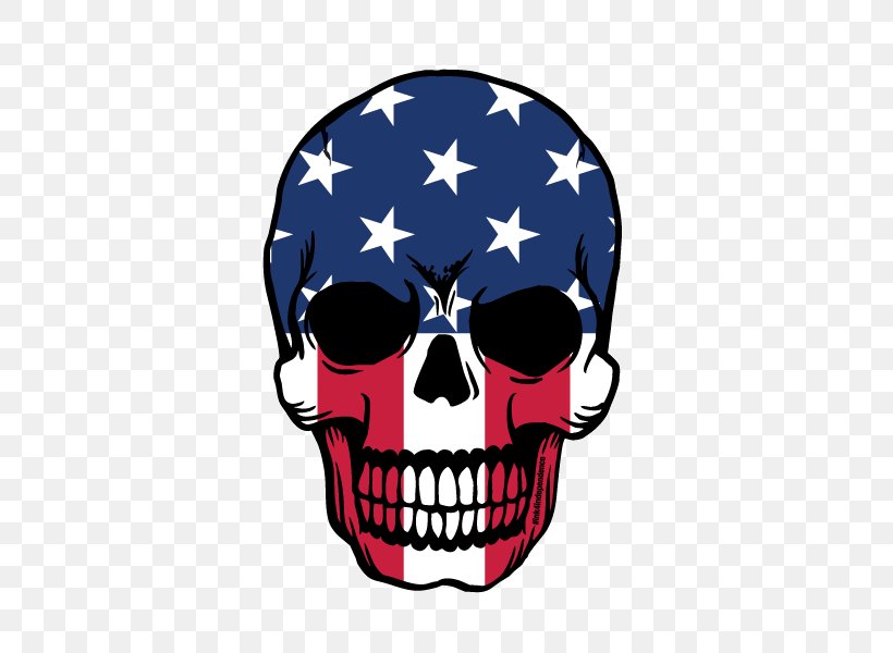 Skull Decal Image Patriotism Bone, PNG, 600x600px, Skull, Bone, Color, Decal, Drawing Download Free