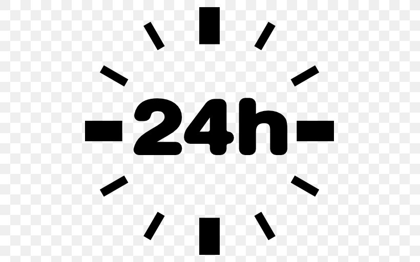 24-hour Clock, PNG, 512x512px, 24hour Clock, Alarm Clocks, Area, Black, Black And White Download Free