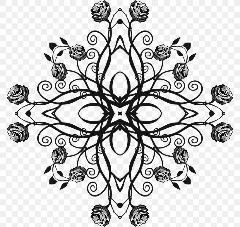 Flower Black And White Floral Design Clip Art, PNG, 774x774px, Flower, Art, Artwork, Black, Black And White Download Free