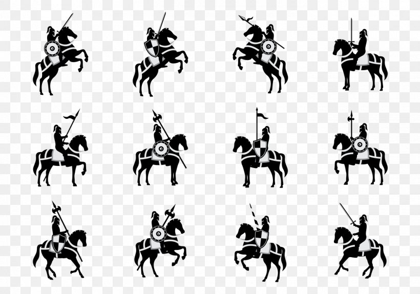 Silhouette Cavalry, PNG, 1400x980px, Silhouette, Black And White, Cavalry, Chivalry, Drawing Download Free