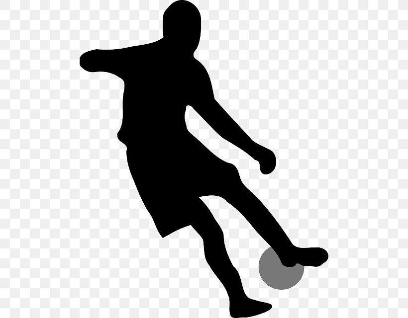 Football Player Silhouette Clip Art, PNG, 500x640px, Football Player, Ball, Black, Black And White, Dribbling Download Free