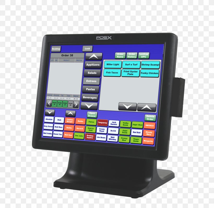 Point Of Sale Sales Restaurant Management Software Retail, PNG, 1500x1458px, Point Of Sale, Communication, Computer Hardware, Computer Monitor, Computer Monitors Download Free