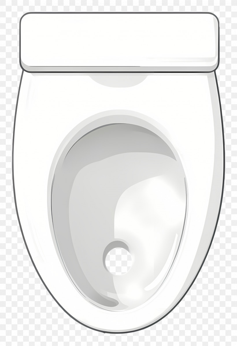 Toilet Top View - White Toilet Bowl Illustration PNG