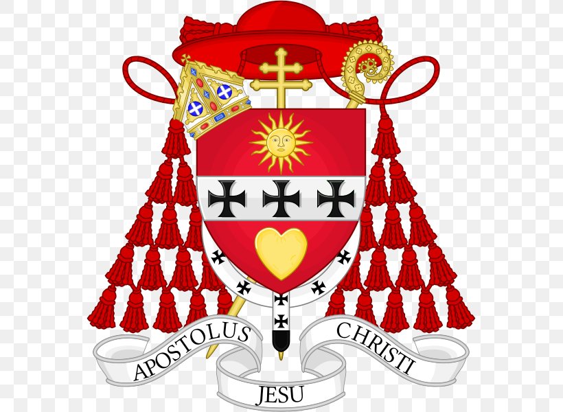 Cardinal Coat Of Arms Ecclesiastical Heraldry Catholicism Pope, PNG, 569x600px, Cardinal, Baselios Cleemis, Bishop, Catholicism, Christmas Decoration Download Free