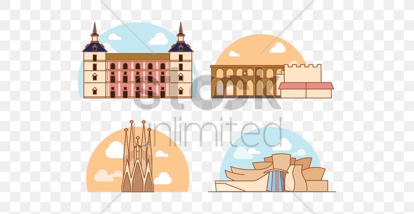 National Monuments Of Spain Sagrada Família Vector Graphics Illustration Architecture, PNG, 600x424px, Architecture, Arch, Building, Cartoon, Eiffel Tower Download Free