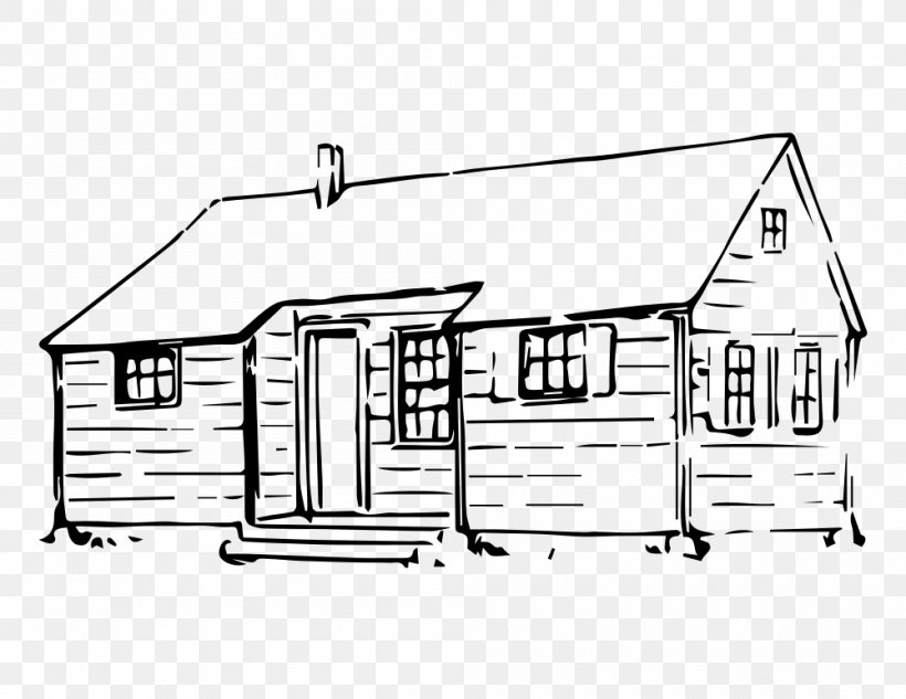 Cottage Log Cabin Line Art Clip Art, PNG, 1000x773px, Cottage, Architecture, Area, Art, Black And White Download Free