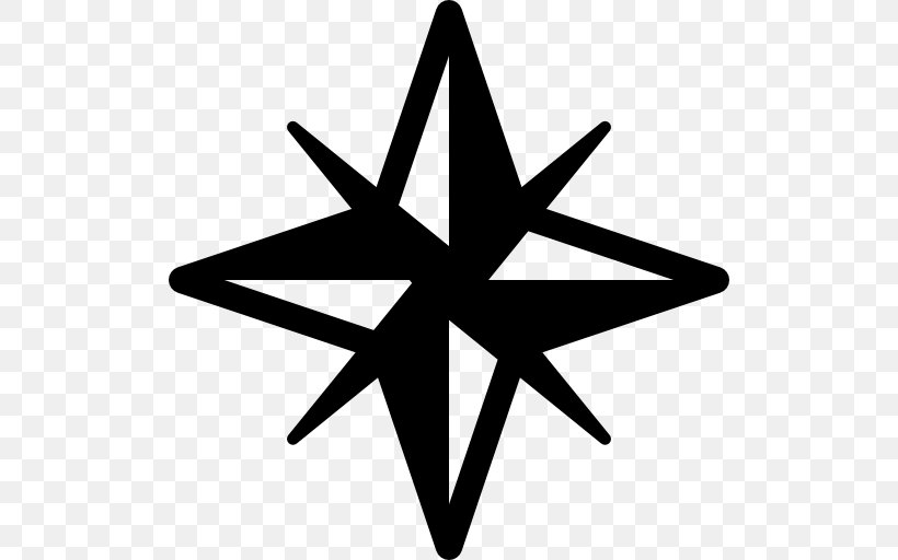 Clip Art, PNG, 512x512px, Compass, Black And White, Orientation, Star, Symbol Download Free